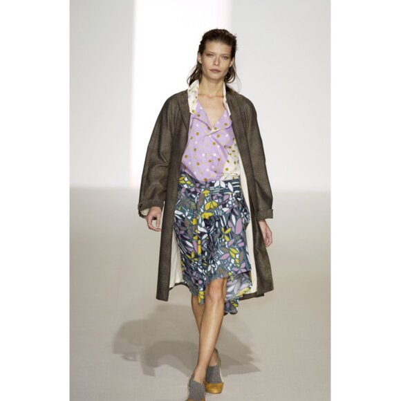 Marni vintage y2k stained glass floral asymmetric skirt
